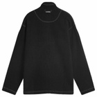 and wander Re Wool Jacquard Fleece Jacket in Black