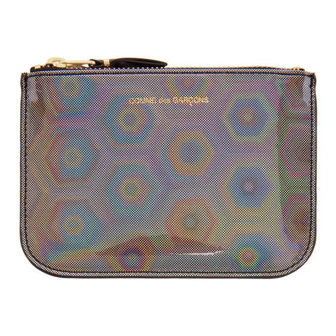 Photo: Comme des Garcons Wallets Silver Small Rainbow Pouch