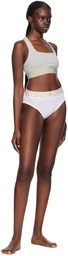 Versace Underwear White Greca Border Briefs