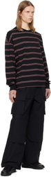 Juun.J Black Pin Stripe Long Sleeve T-shirt