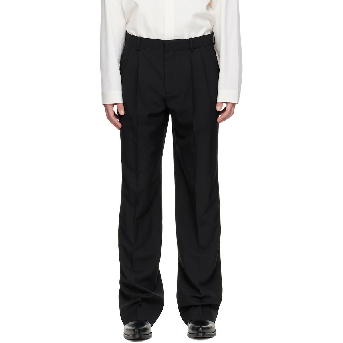 BALMAIN Black Wool Trousers