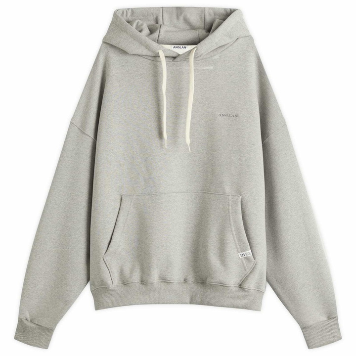 Photo: Anglan Men's Valley Tuck Sweat Balloon Hoodie in Melange Grey 