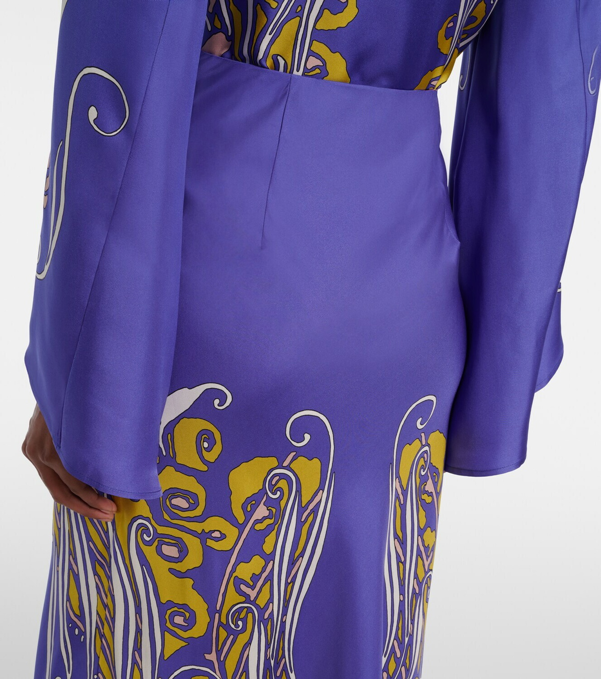 La DoubleJ Sleek printed silk satin maxi skirt