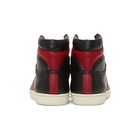 Saint Laurent Black and Red SL/10 High-Top Sneakers