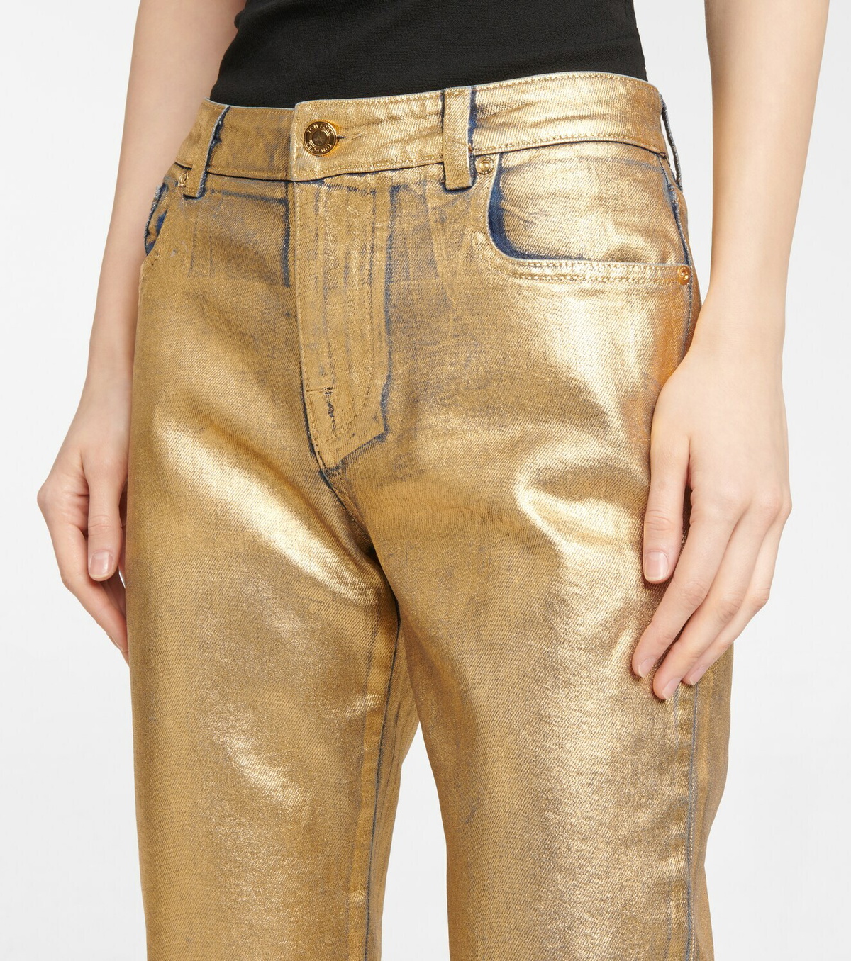 Tom Ford Metallic mid-rise slim jeans