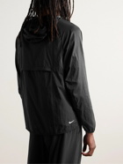 Nike Running - Trail Aireez Logo-Print Mesh-Trimmed Ripstop and Crinkled-Shell Jacket - Black