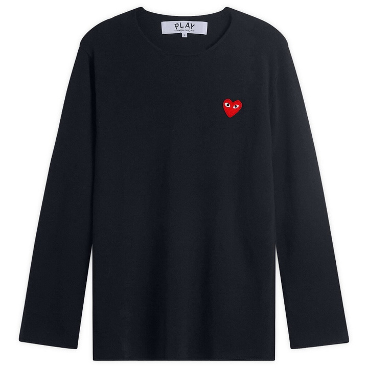 Photo: Comme des Garçons Play U Sweater Red Emblem Knit in Navy