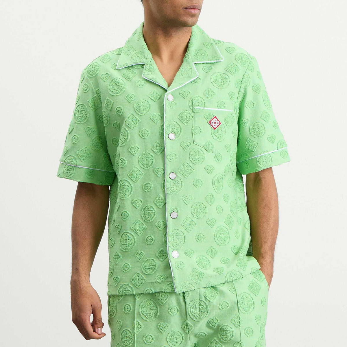 Casablanca Men's Towelling Monogram Shirt in Green
