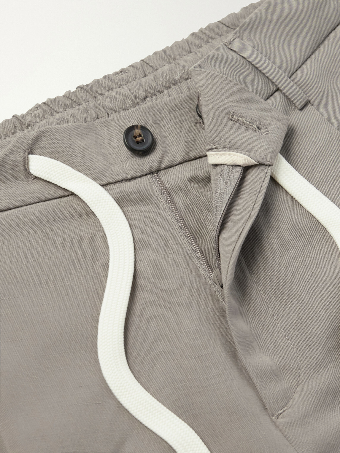 Eleventy - Wide-Leg Lyocell and Linen-Blend Twill Shorts - Gray