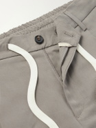 Eleventy - Wide-Leg Lyocell and Linen-Blend Twill Shorts - Gray