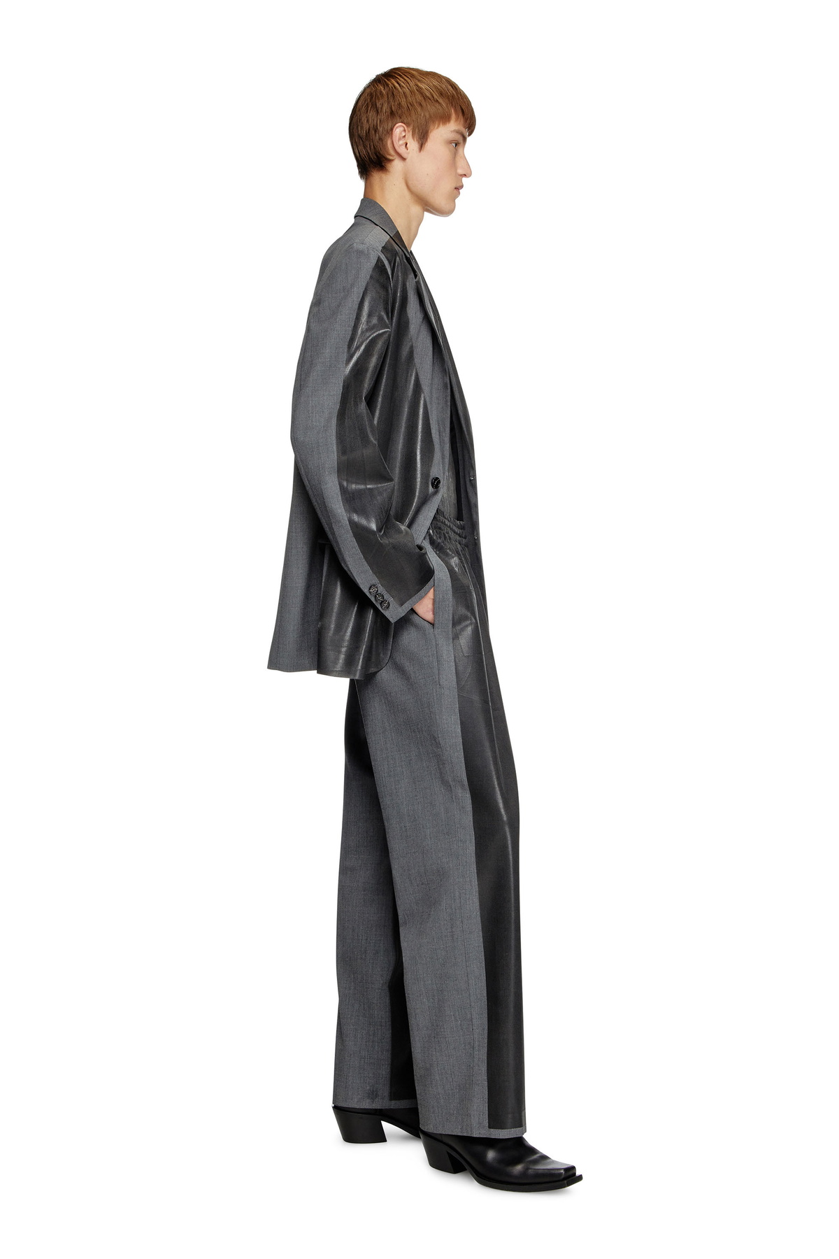 Diesel Tailored track pants with coated front - Pants - Unisex - Black