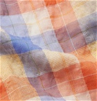 Tempus Now - Checked Organic Cotton-Voile Shirt - Orange