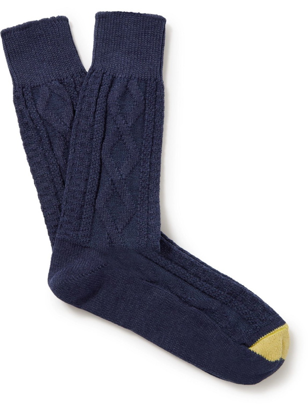 Photo: Anonymous ism - Cable-Knit Cotton-Blend Socks