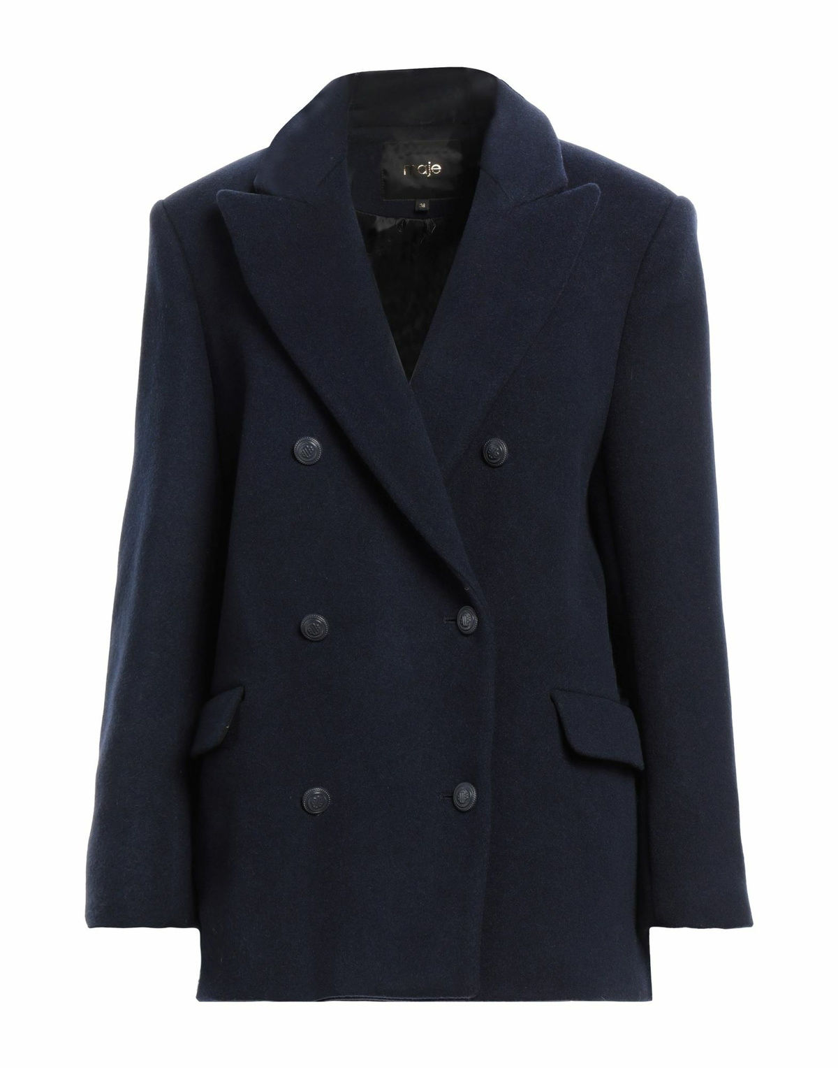 Maje Womens Coat Midnight in Blue