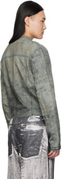 Diesel Gray Cotton-Hemp Satin Denim Jacket
