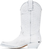 MM6 Maison Margiela White Painted Cowboy Boots