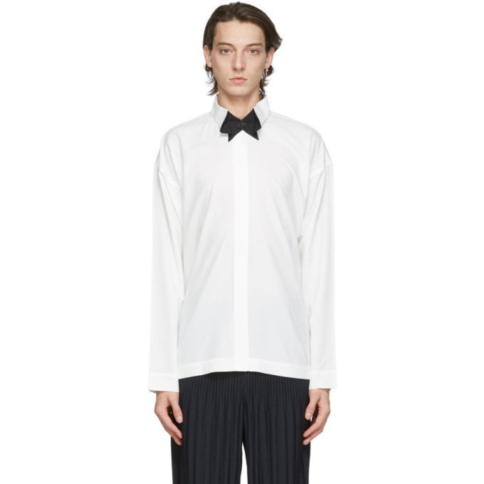 Photo: Homme Plisse Issey Miyake White and Black Tuxedo Shirt