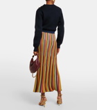 Zimmermann Alight striped metallic knit midi skirt