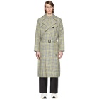 Tibi SSENSE Exclusive Green and Beige Recycled Trench Coat