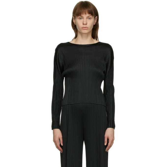 Pleats Please Issey Miyake Black Monthly Colors October Pullover