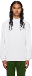 NEEDLES White Embroidered Long Sleeve T-Shirt