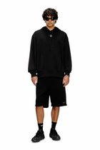 Diesel Hoodie with metallic logo - Sweaters Mens in Black