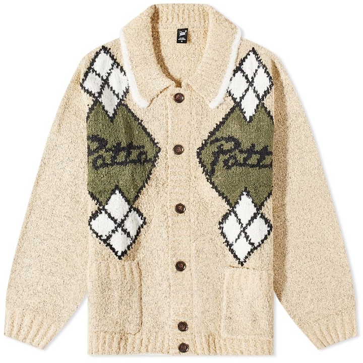 Photo: Patta Men's Argyle Knitted Cardigan in Poly Blend