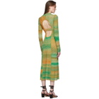 Tibi Green and Orange Space Dyed Sweater Dress