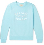 Holiday Boileau - Logo-Print Fleece-Back Cotton-Jersey Sweatshirt - Blue