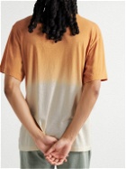 Frescobol Carioca - Dinis Dip-Dyed Cotton and Linen-Blend Jersey T-Shirt - Orange