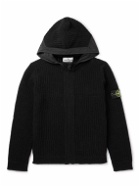 Stone Island Junior - Age 14 Cotton-Mesh Zip-Up Sweater - Black