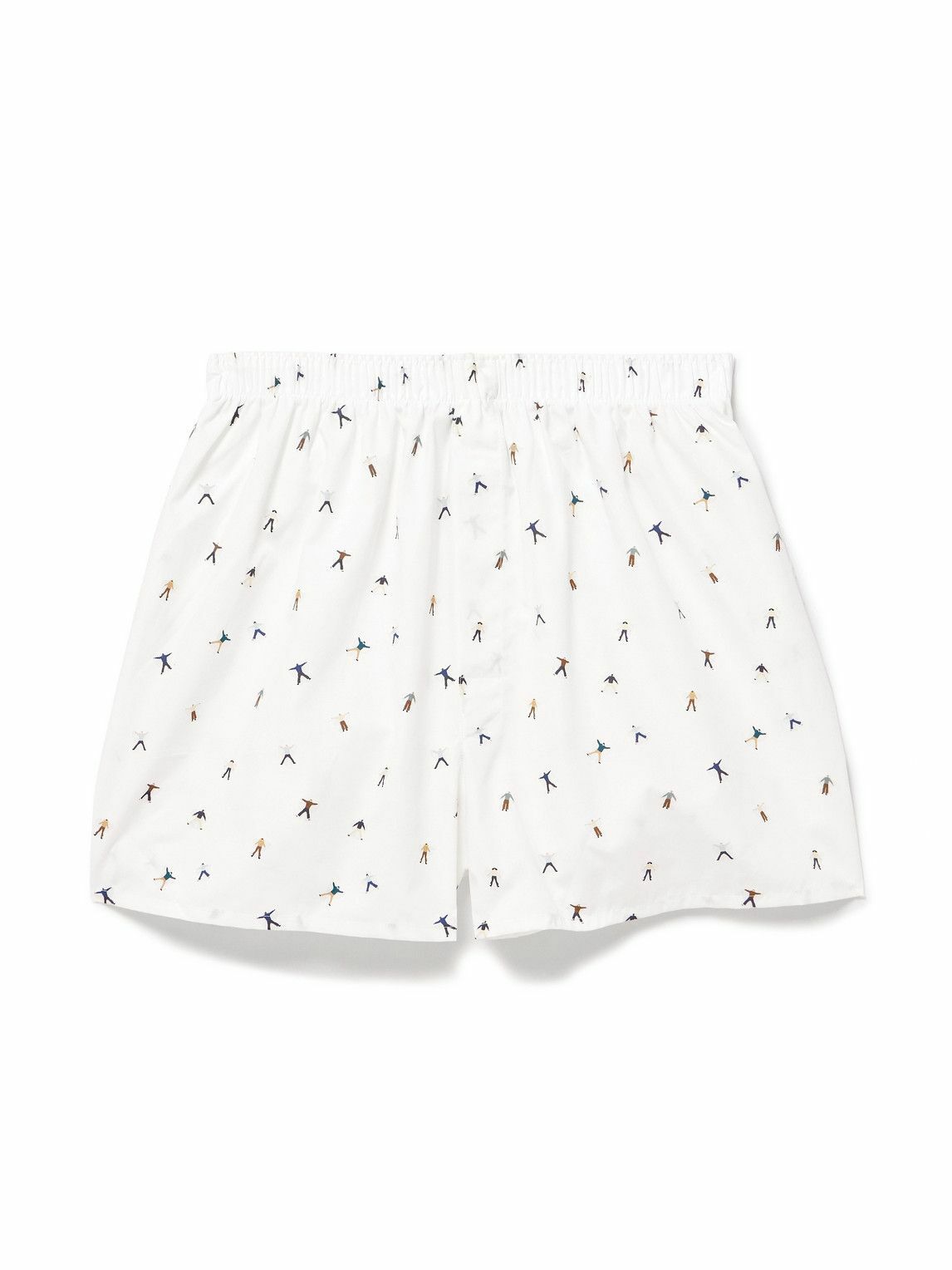 Sunspel - Printed Cotton Boxer Shorts - White
