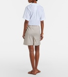 Max Mara Medeola pleated cotton-blend Bermuda shorts