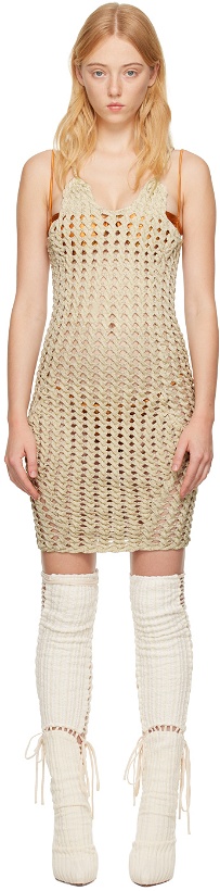 Photo: Isa Boulder SSENSE Exclusive Taupe Minicable Reversible Midi Dress