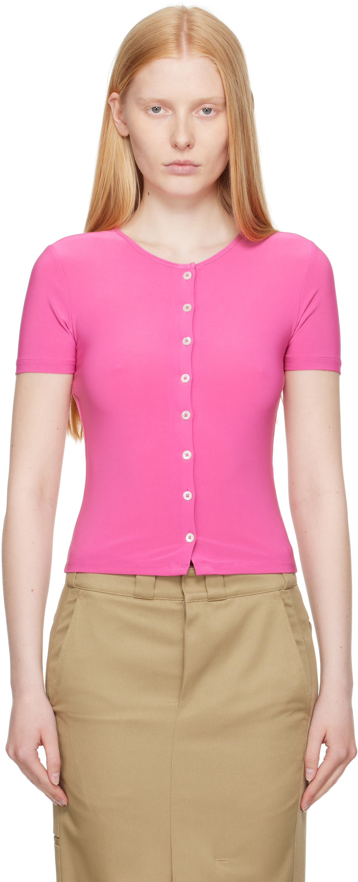 Sandy Liang Pink Ella Cardigan