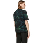 Saint Laurent Black and Green Tie-Dye Rive Gauche Logo T-Shirt