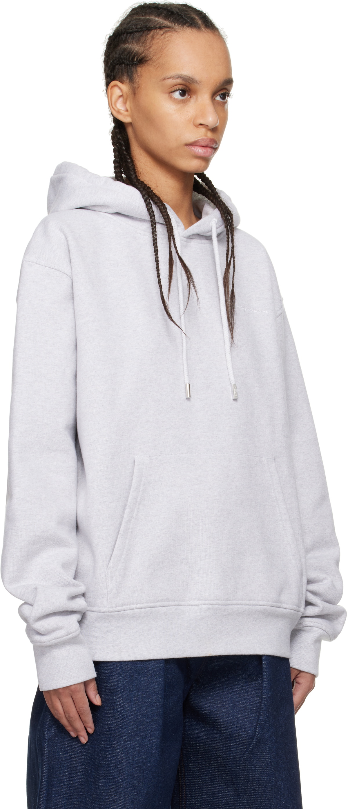 JACQUEMUS Gray 'The embroidered sweatshirt' Hoodie