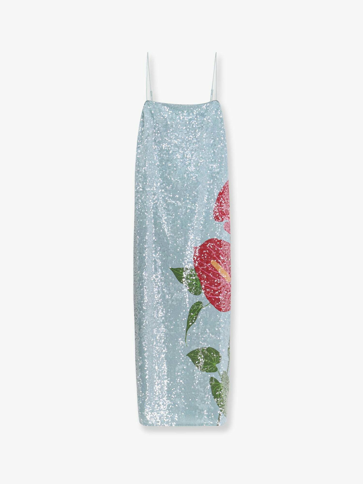 blue dress for baby girl Pink Anthurium Flowers Slip Maxi Dress – FARM Rio main image 1