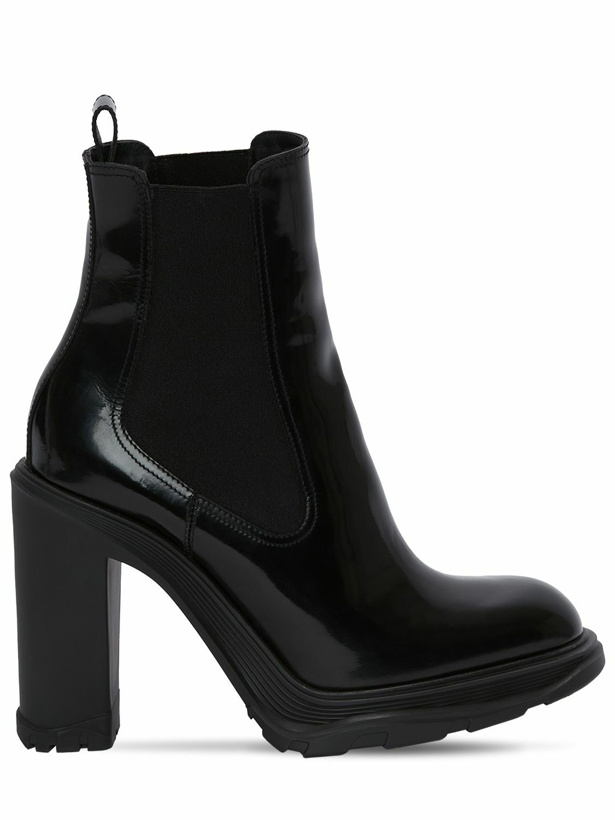 Photo: ALEXANDER MCQUEEN - 120mm Brushed Leather Ankle Boots