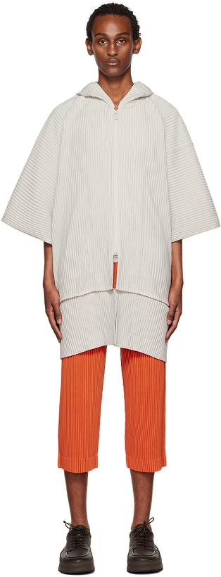 Photo: Homme Plissé Issey Miyake Gray Monthly Color August Short Sleeve Hoodie