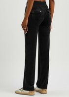 Juicy Couture Del Ray Logo Velour Sweatpants Black
