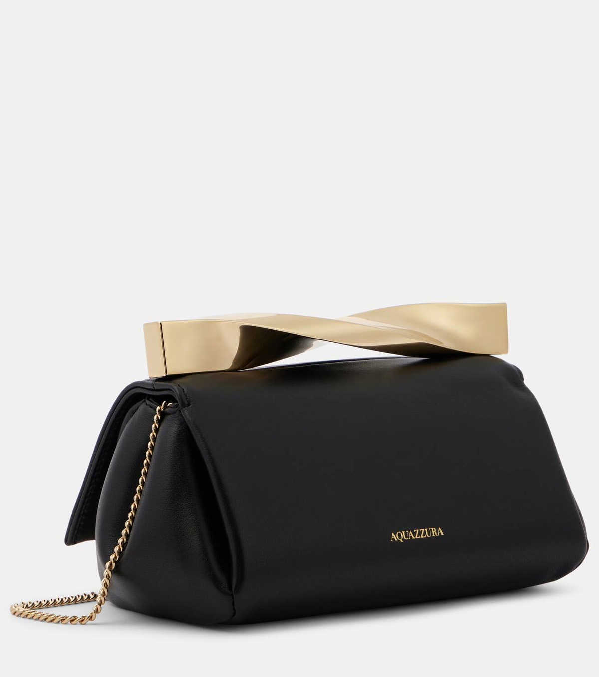 Aquazzura Mini Twist leather clutch