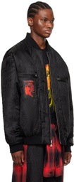 LU'U DAN Black Reversible Faux-Leather Bomber Jacket