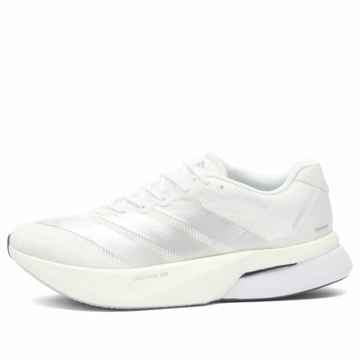 Photo: Adidas Running Women's Adidas Adizero Boston 13 Sneaker in White/Matte Silver/Dash Grey