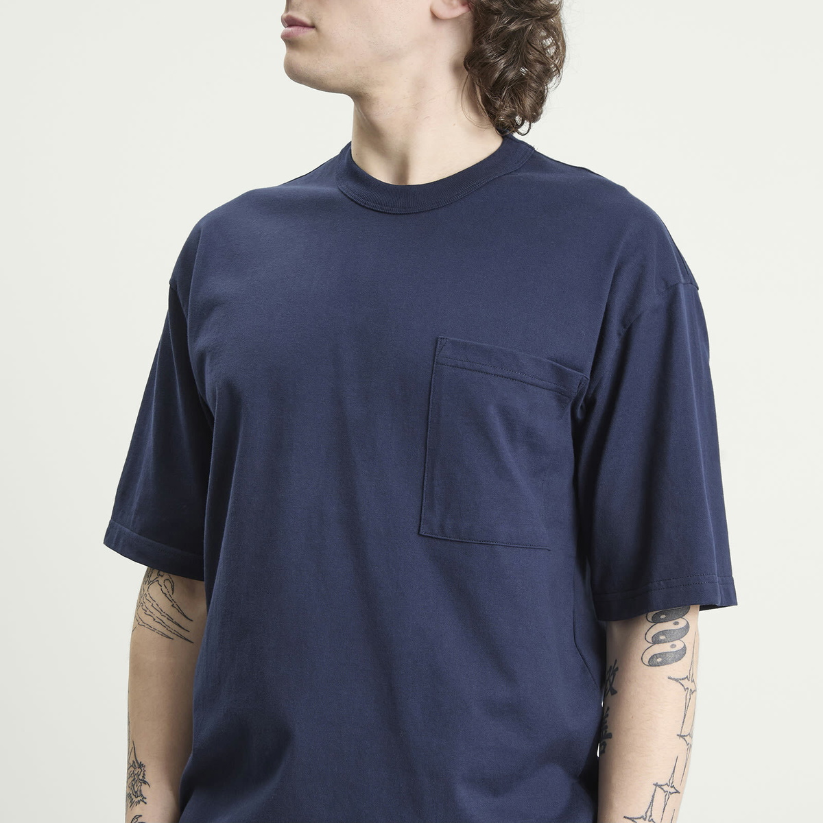 Armor-Lux Men's Heavyweight Pocket T-Shirt in Marine Deep