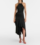 Victoria Beckham Asymmetric crêpe satin midi dress