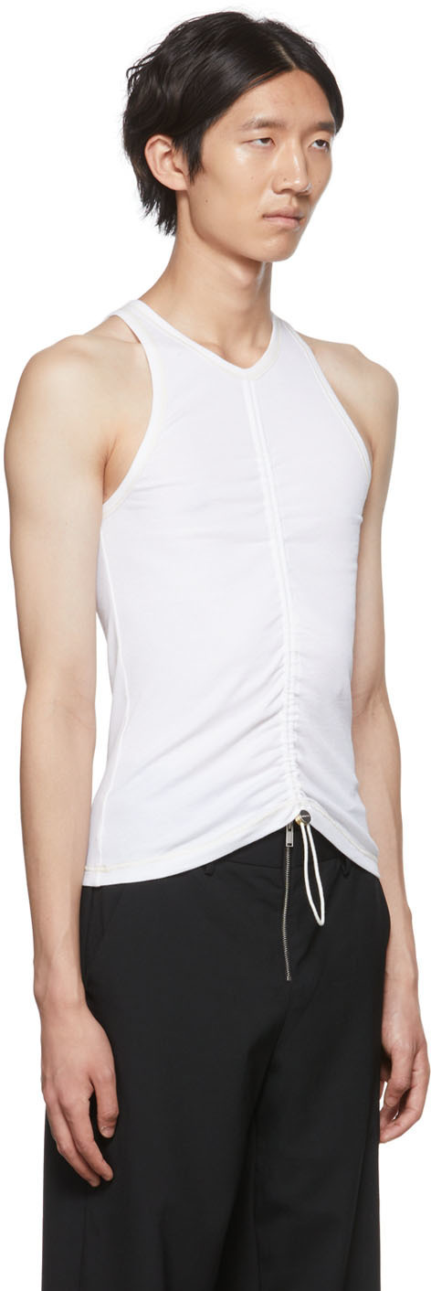 Dion Lee White Ruched Tank Top