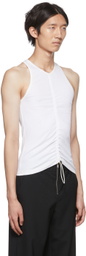 Dion Lee White Ruched Tank Top