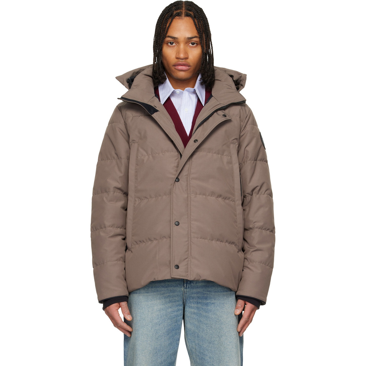 Canada Goose Taupe 'Black Label' Wyndham Down Jacket