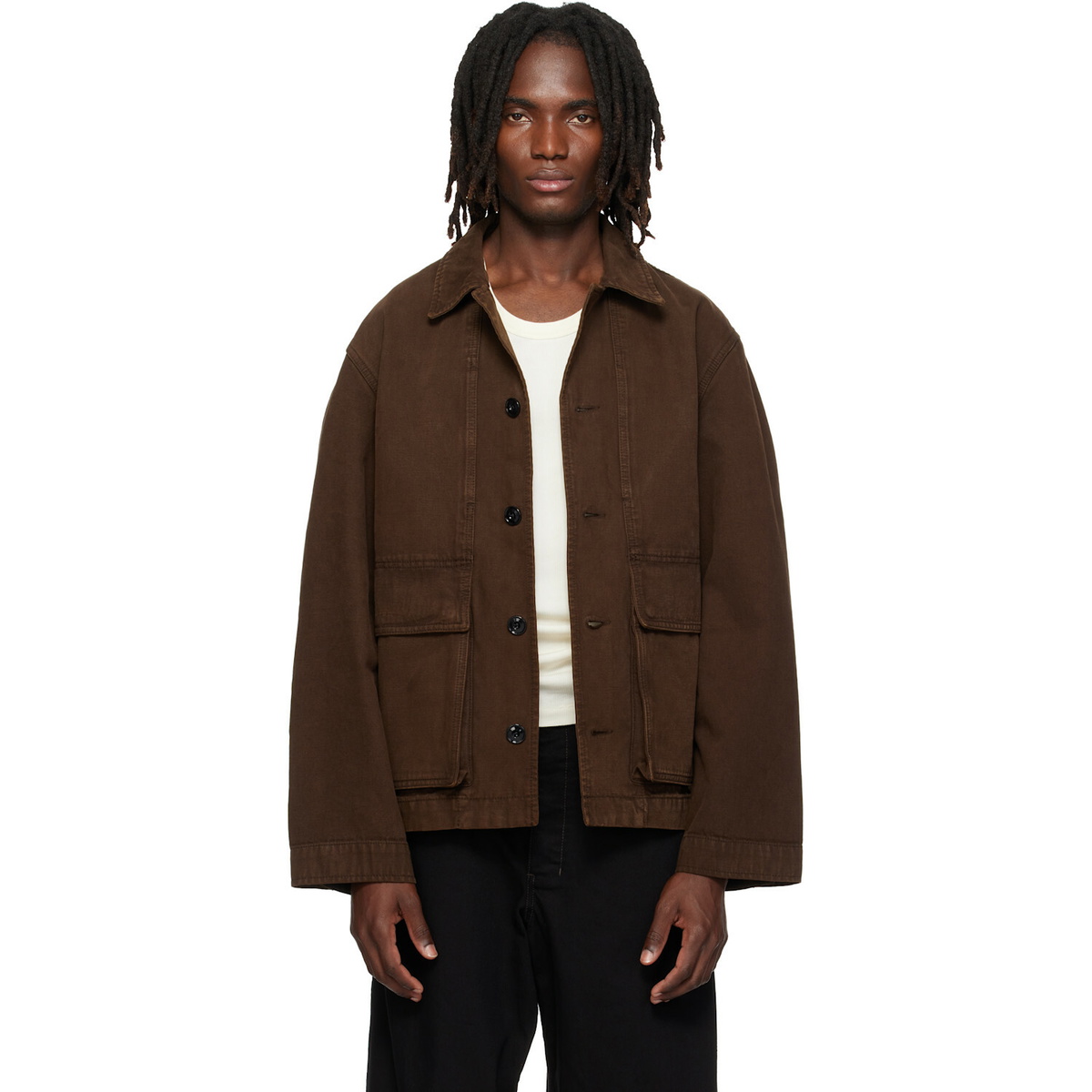 Lemaire Taupe Gabardine Storm Flap Jacket Lemaire